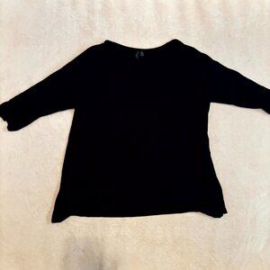 Cynthia Rowley Woman Plus 2X Black V-Neck Pocket Tee